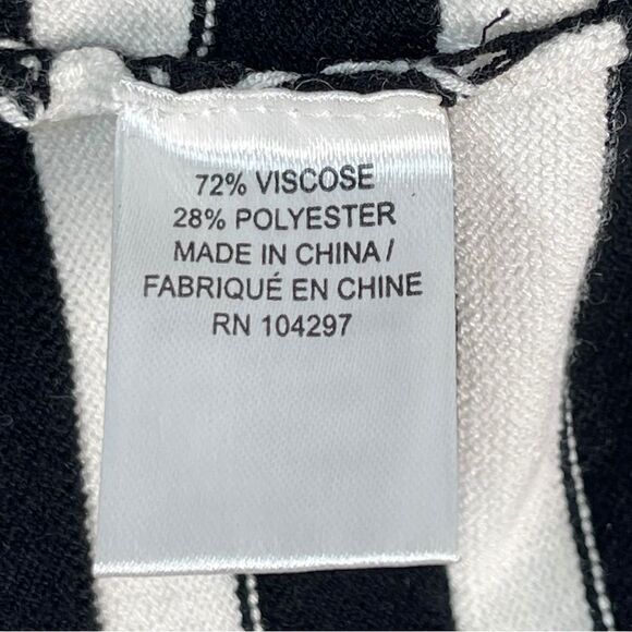 Milly Mime Black White Striped 3/4 Sleeve A-Line Knee Length Sweater Dress Small - Picture 5 of 9